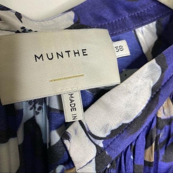 MUNTHE Hilda ruffled floral-print satin silk blend wrap dress - Picture 3 of 13